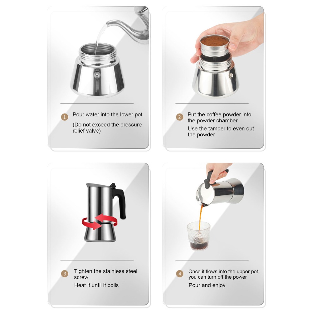 Stainless Steel Moka Pot Large - огляд і ціна Hero Coffee Equipment